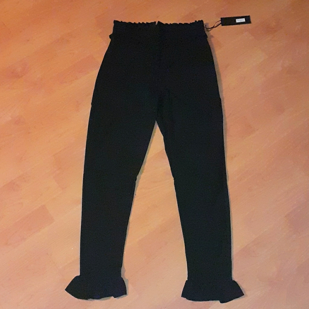 BNWT PG womens black ruffle pants